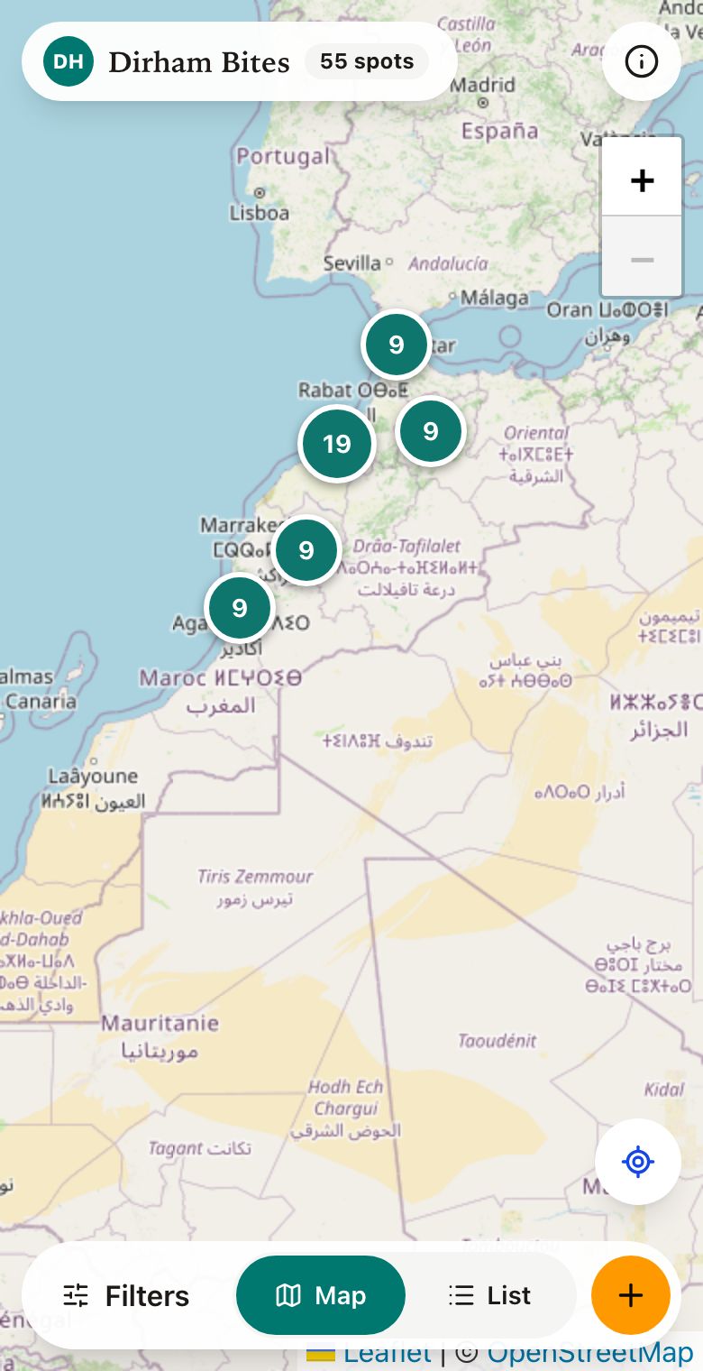 Dirham Bites Map, as built